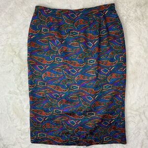 Vintage Anne Crimmins for Umi 100% silk pencil skirt